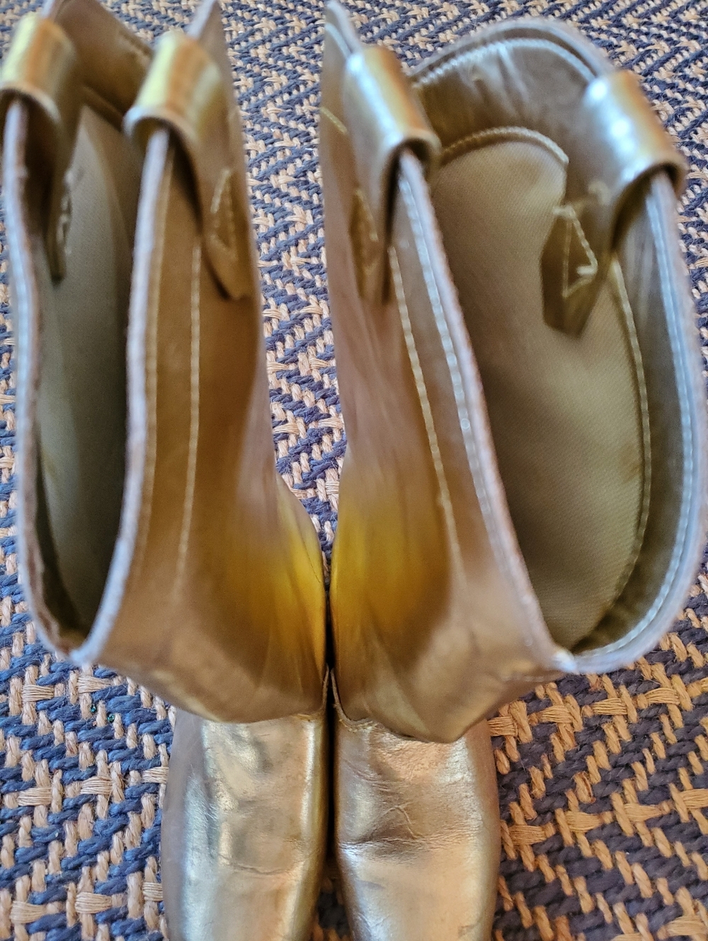 Metallic Gold Western Cowgirl Boots - Picture 3 of 7
